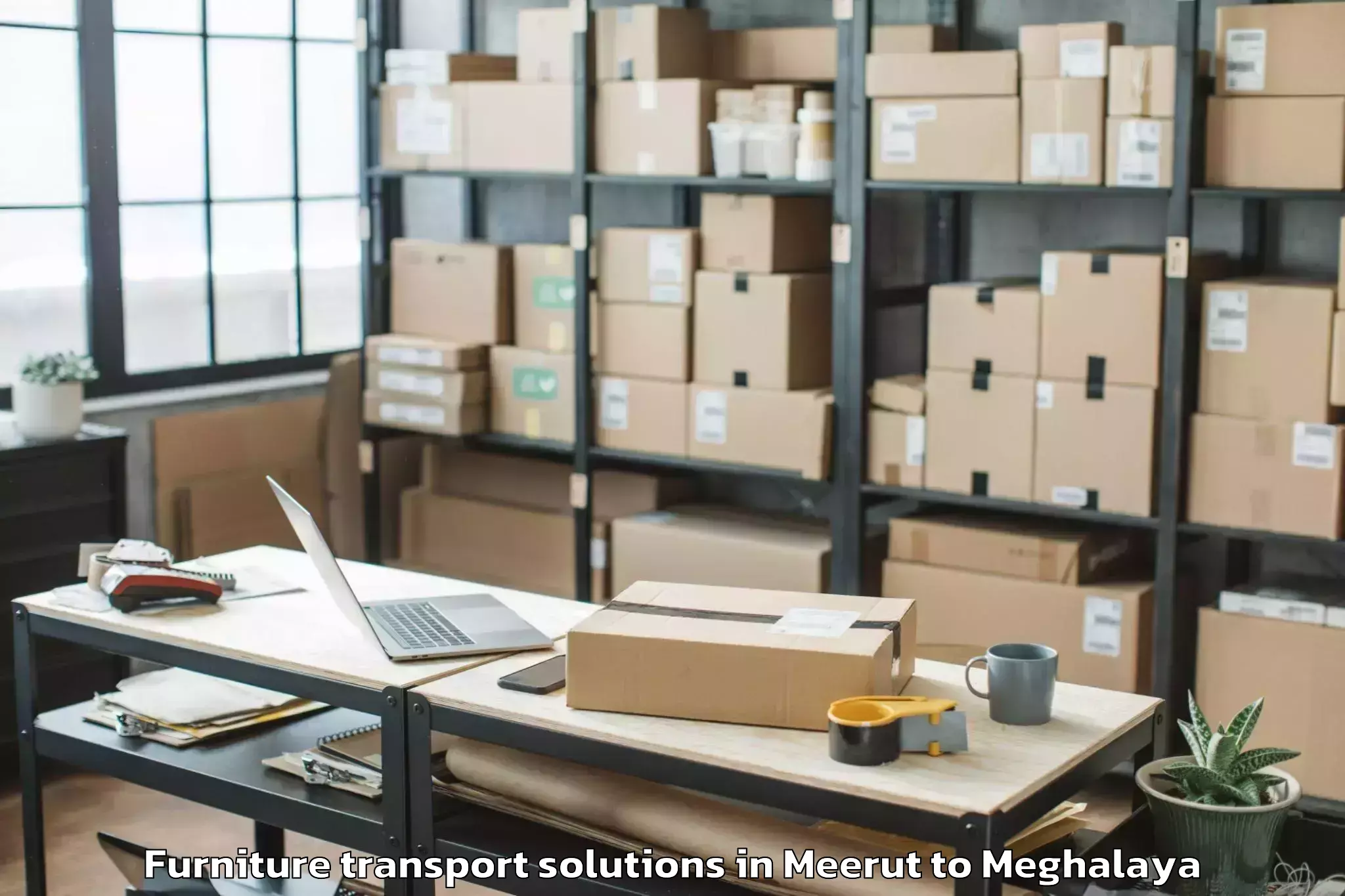 Comprehensive Meerut to Shillong Airport Shl Furniture Transport Solutions